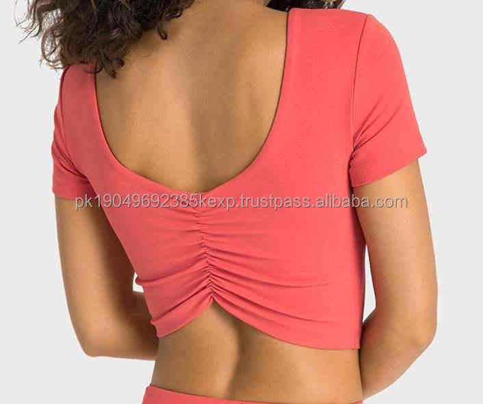 Back design built-in bra Tee