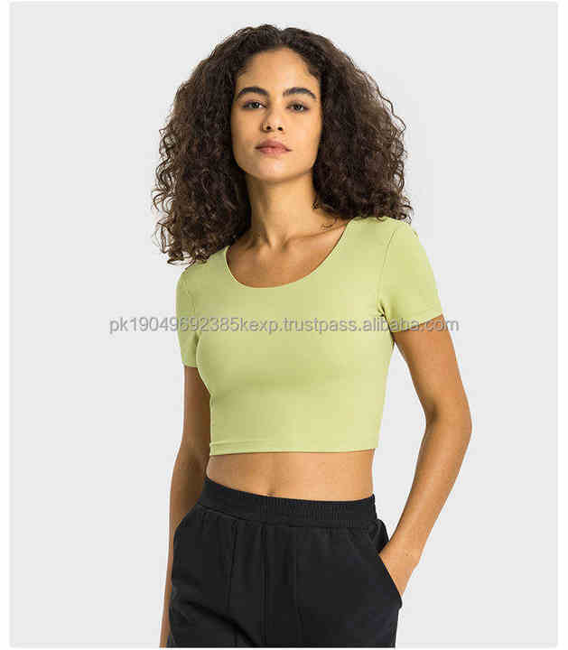 Back design built-in bra Tee