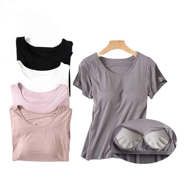 Everyday tee with built-in bra