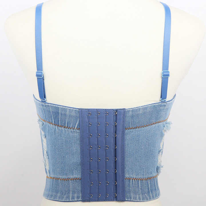 Soft Slay Denim Built-in Bra Top