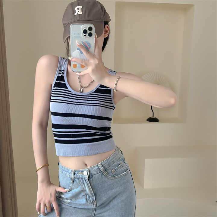 Stripe Me Down Ribbed Bra Tank