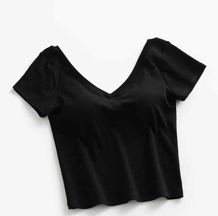 Regular cotton tee with built-in bra