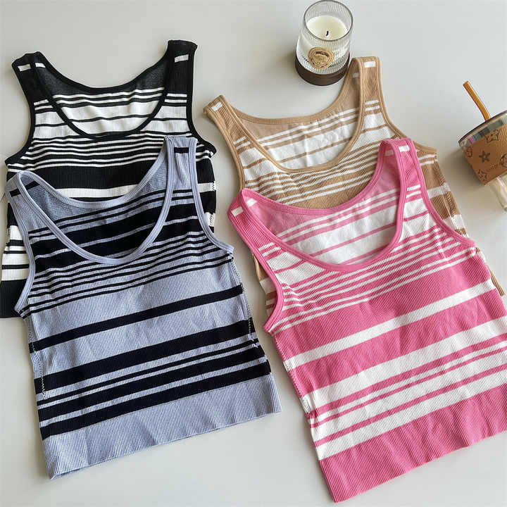 Stripe Me Down Ribbed Bra Tank
