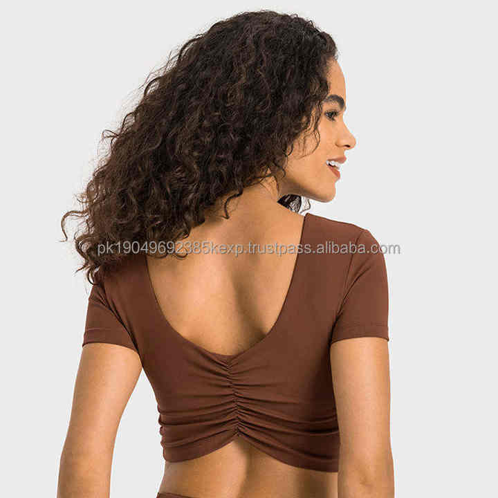 Back design built-in bra Tee