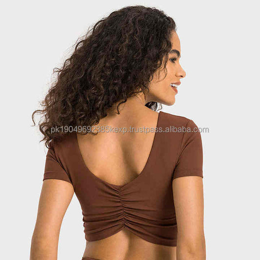 Back design built-in bra Tee