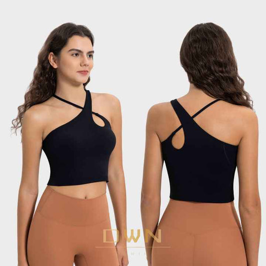 Criss-cross built-in bra top