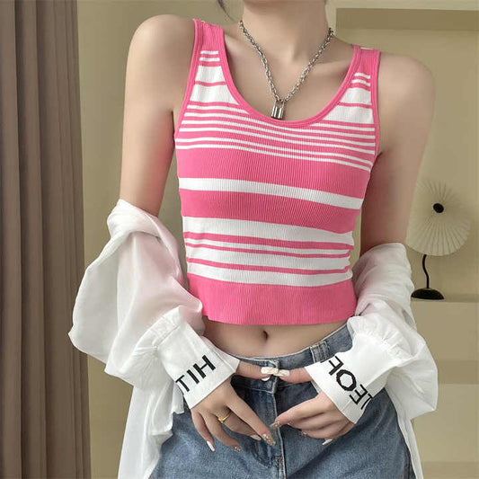 Stripe Me Down Ribbed Bra Tank