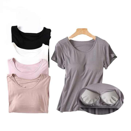 Everyday tee with built-in bra