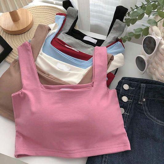 Square it up built-in bra top