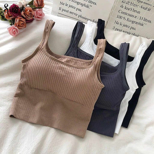 Ribbed Built-in Bra Top