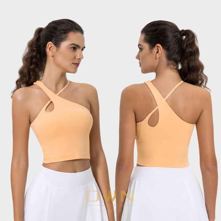 Criss-cross built-in bra top