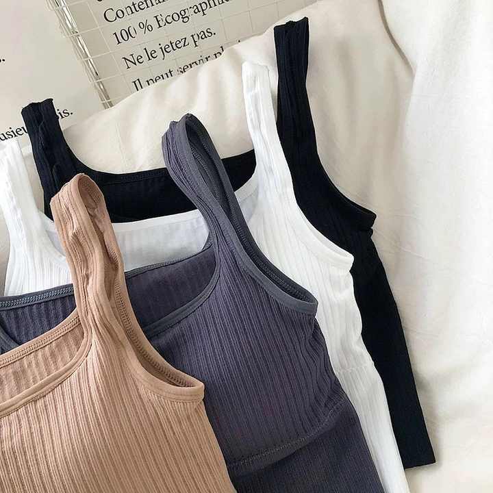 Ribbed Built-in Bra Top