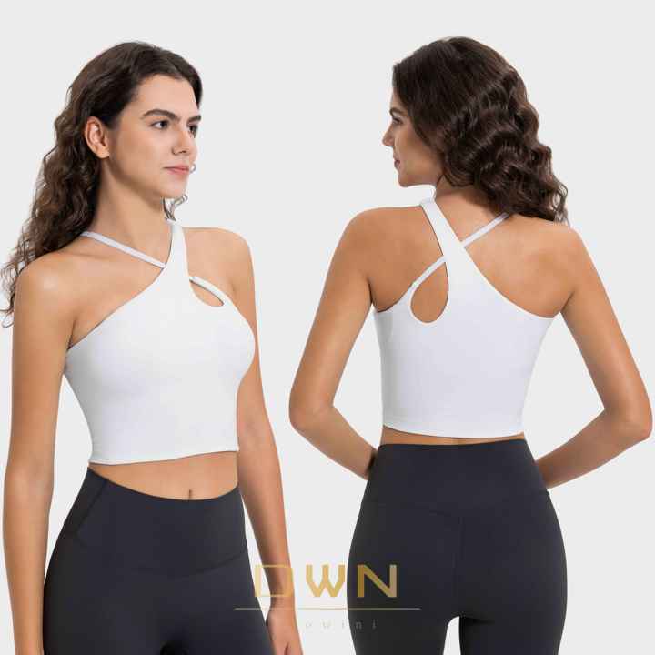 Criss-cross built-in bra top